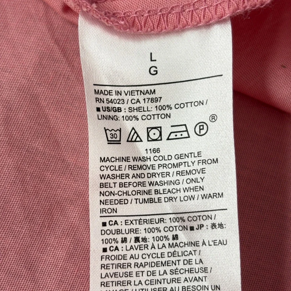 Gap Women Slip Dress Large Pink‎ Cotton Voile Adjustable Straps 772953-00